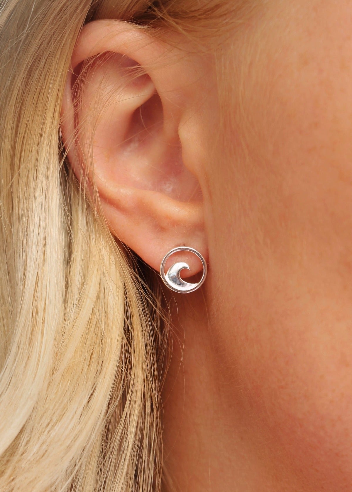 Circle Wave Stud Earrings by Yemaya