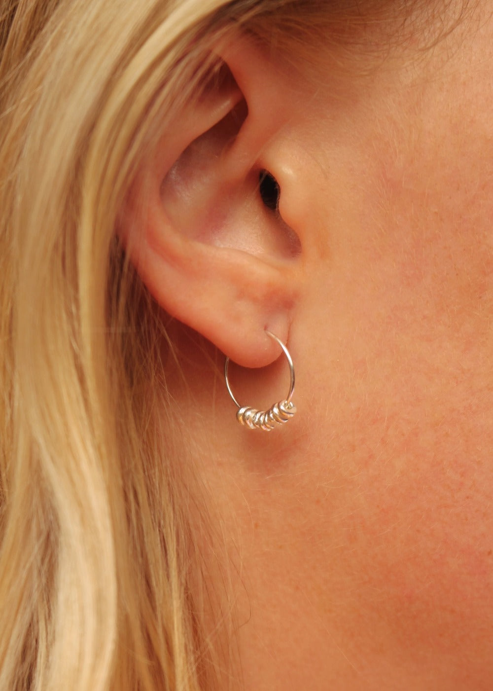 Silver Nugget Hoop Earrings by Lucy Kemp
