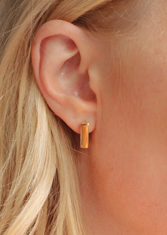 Square Waterproof Gold Huggie Hoop Earrings