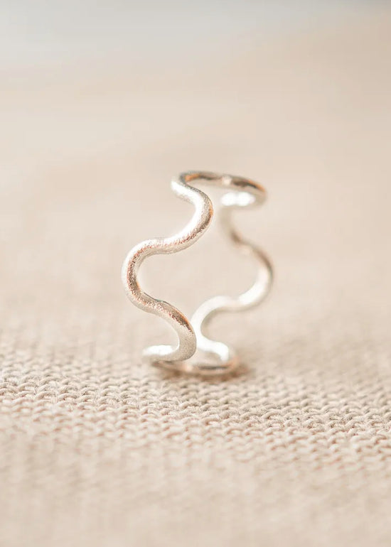 Sandy Ripple Sterling Silver Ring by Sadie Jewellery
