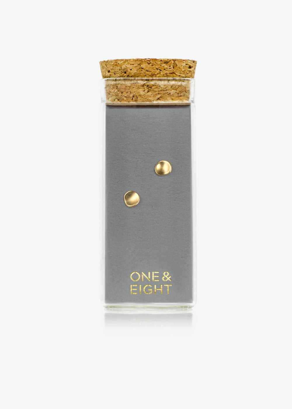 Gold Pebble Stud Earrings by One & Eight