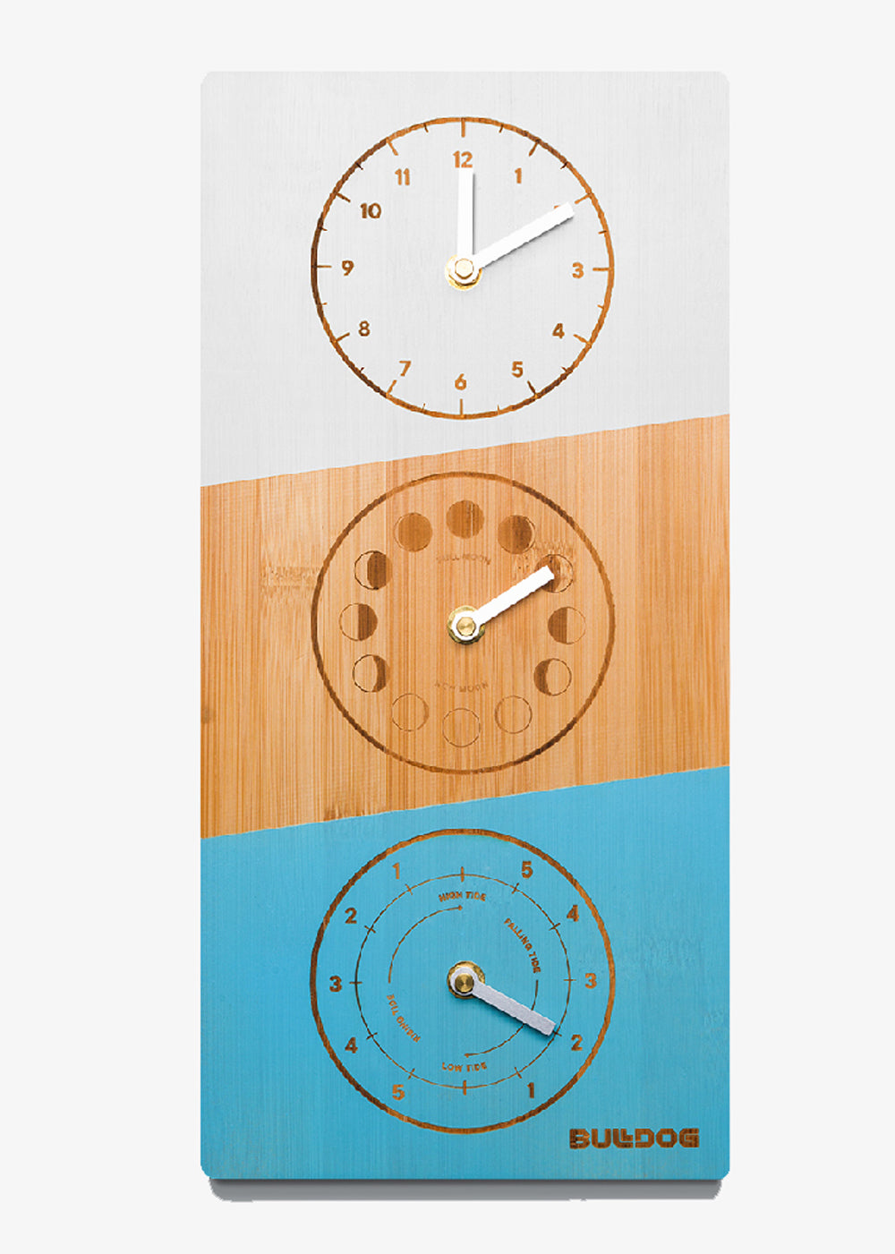 Bamboo Wall Mounted Time, Moon & Tide Clock