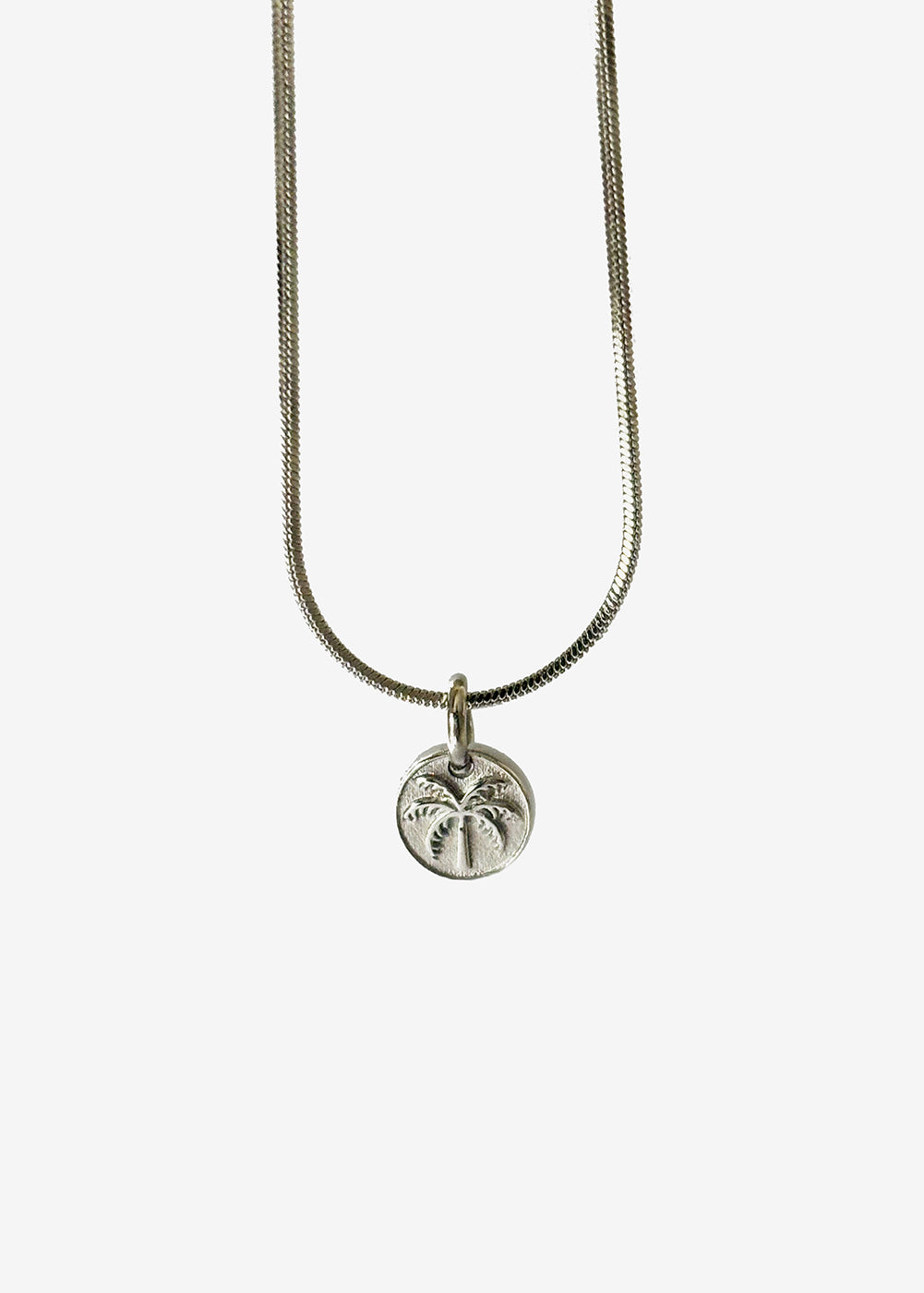 Mini Palm Coin Ocean Necklace Silver