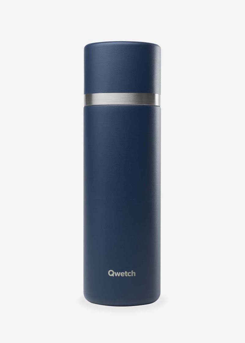 Insulated Stainless Steel Flask in Navy Blue