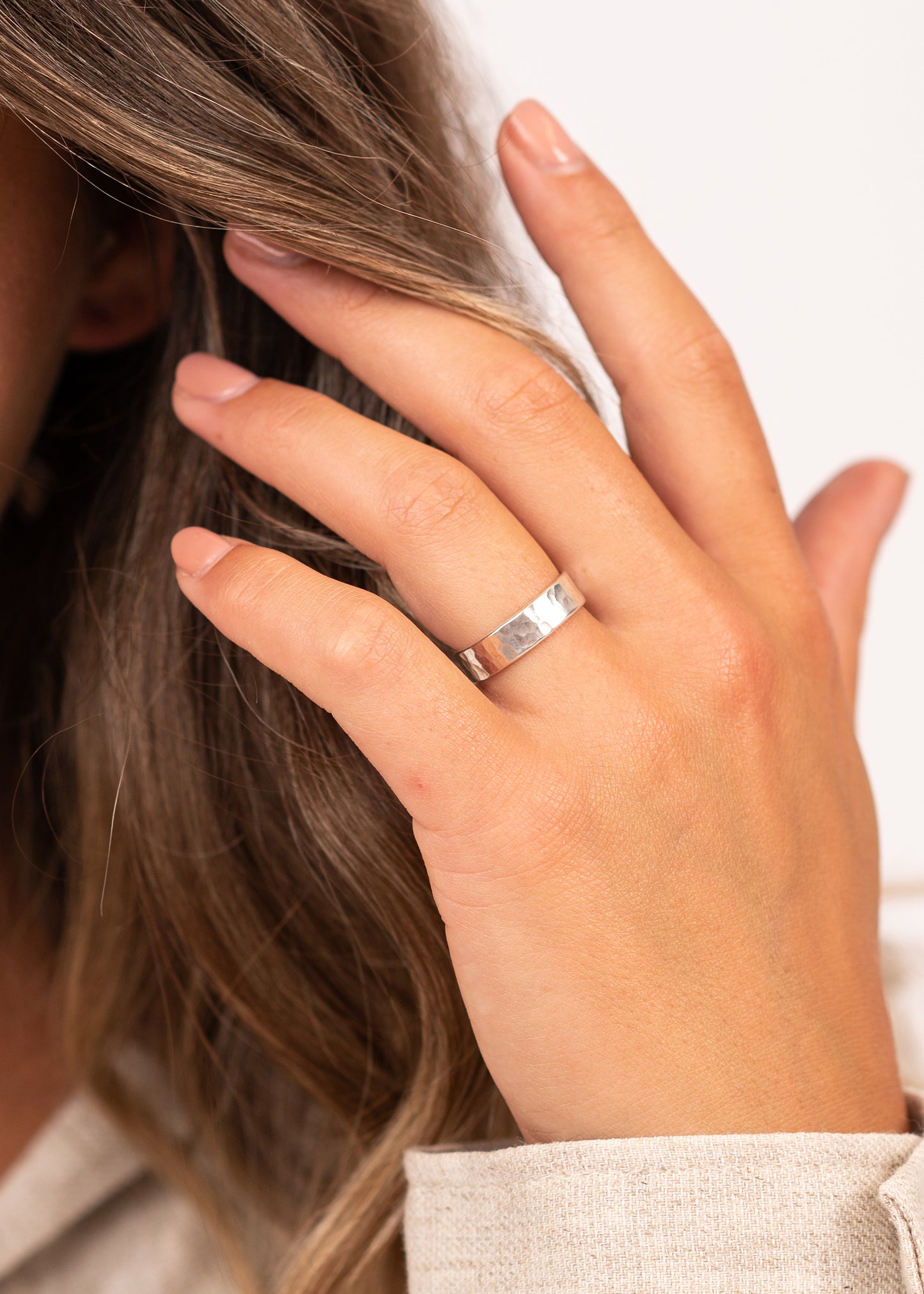 Thin Glimmer Sterling Silver Ring
