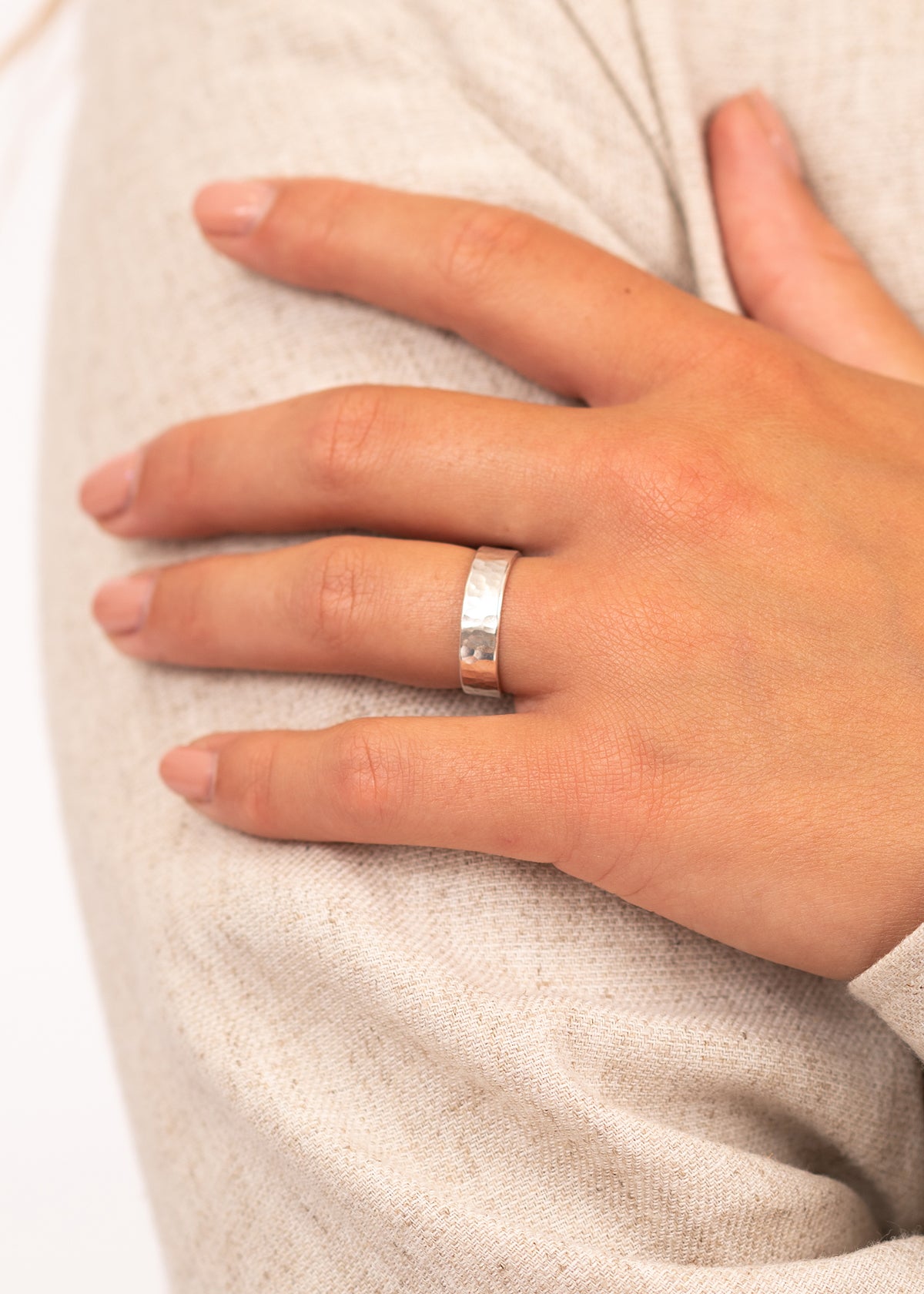 Thin Glimmer Sterling Silver Ring