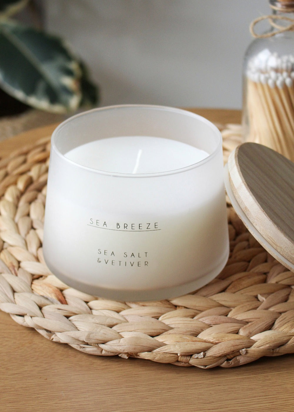 Sea Breeze Large Frosted Glass Candle