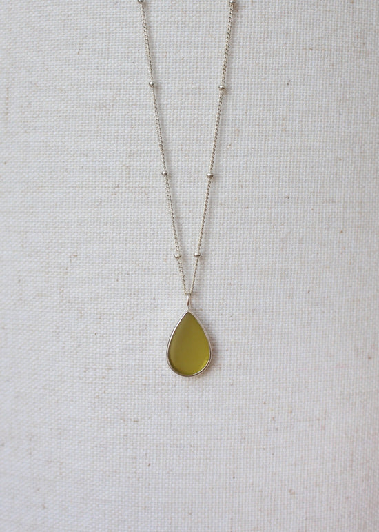 Sterling Silver Drop Sea Glass Necklace by Shimmy Bracelets