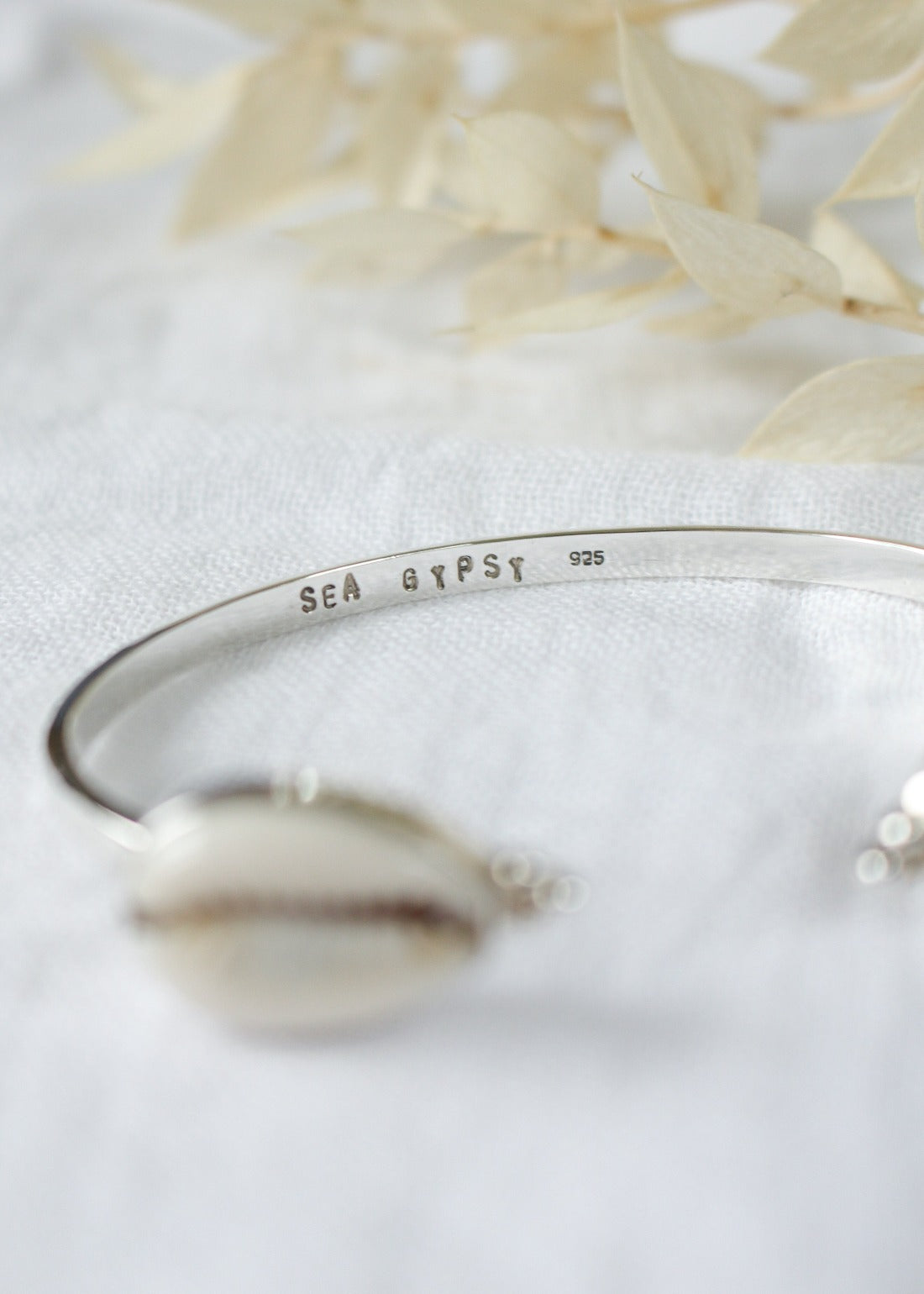 Sea Gypsy Cowrie Shell Sterling Silver Bracelet
