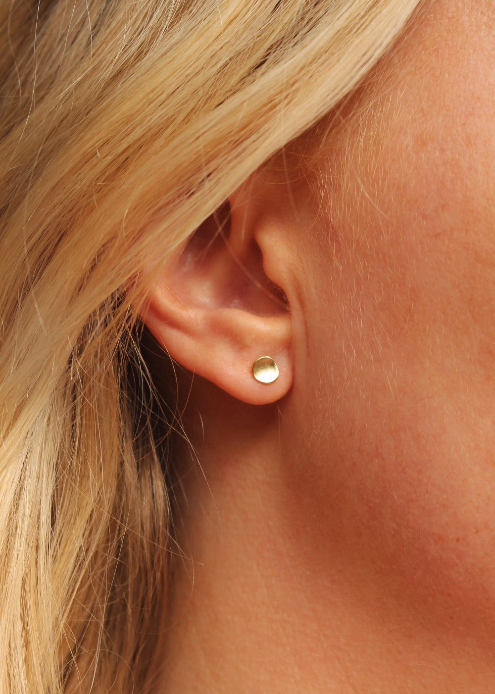 Gold Pebble Stud Earrings by One & Eight