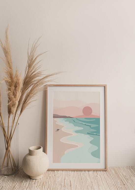 Sunset Surf Art Print
