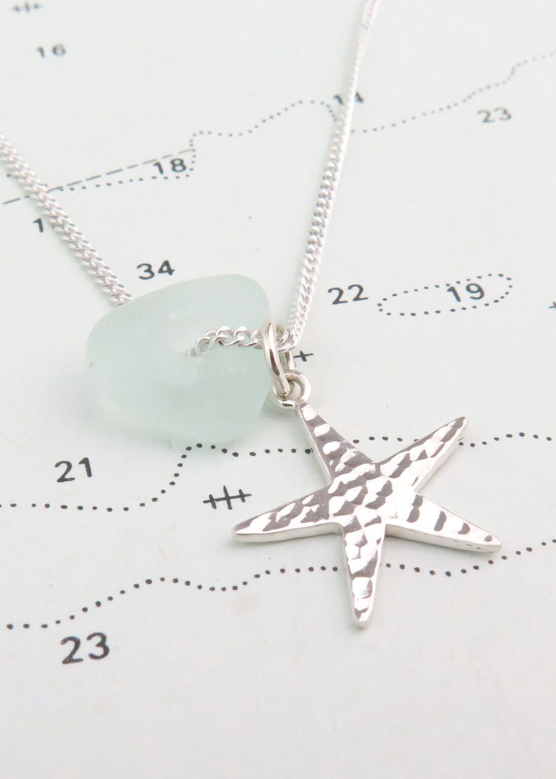 Starfish Charm Sea Glass Necklace by Spindrift