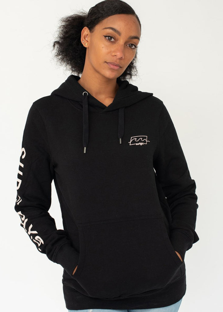 SurfGirl Surf Days Black Hooded Sweatshirt The Beach Boutique