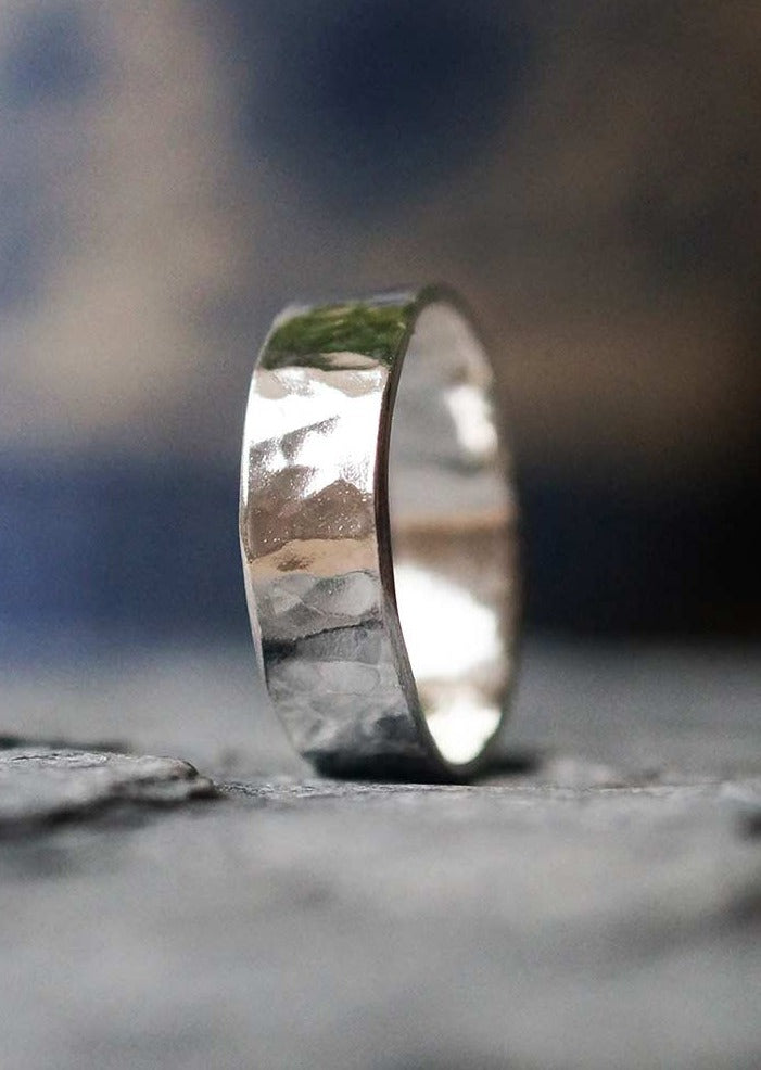 Thin Glimmer Sterling Silver Ring by Sadie Jewellery