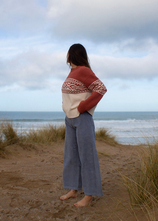 Stevie Cord Trousers in Blue Grey
