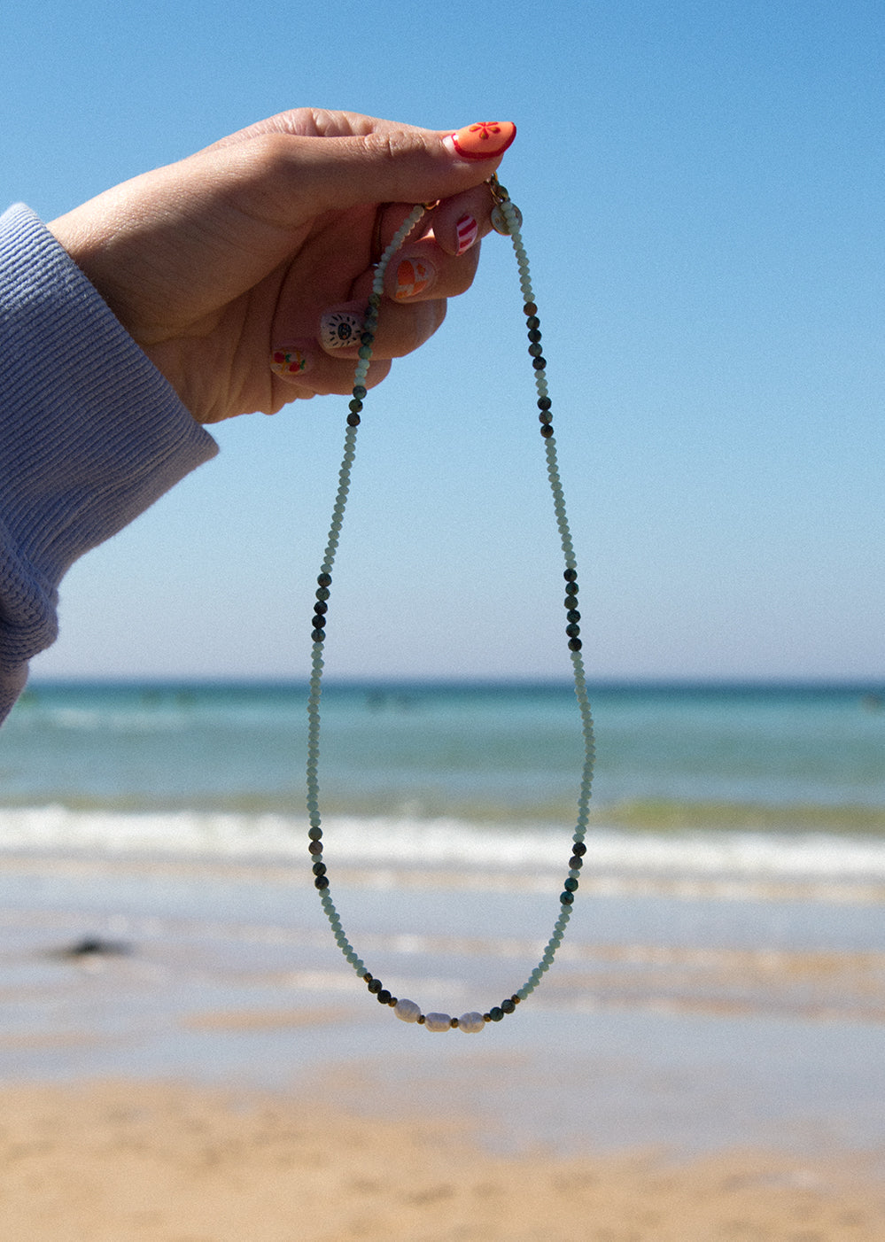 Warigal Blue Beaded Pearl Necklace