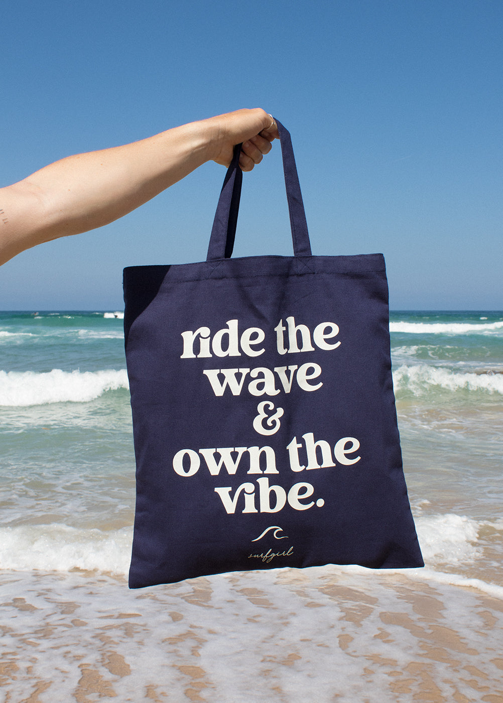 Ride The Wave Tote Bag Deep Ocean