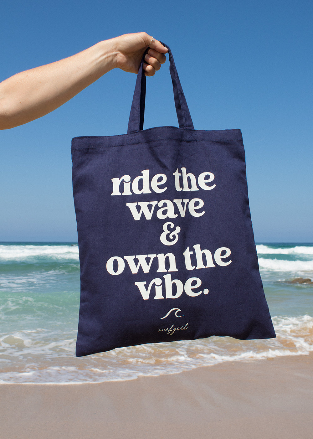 Ride The Wave Tote Bag Deep Ocean