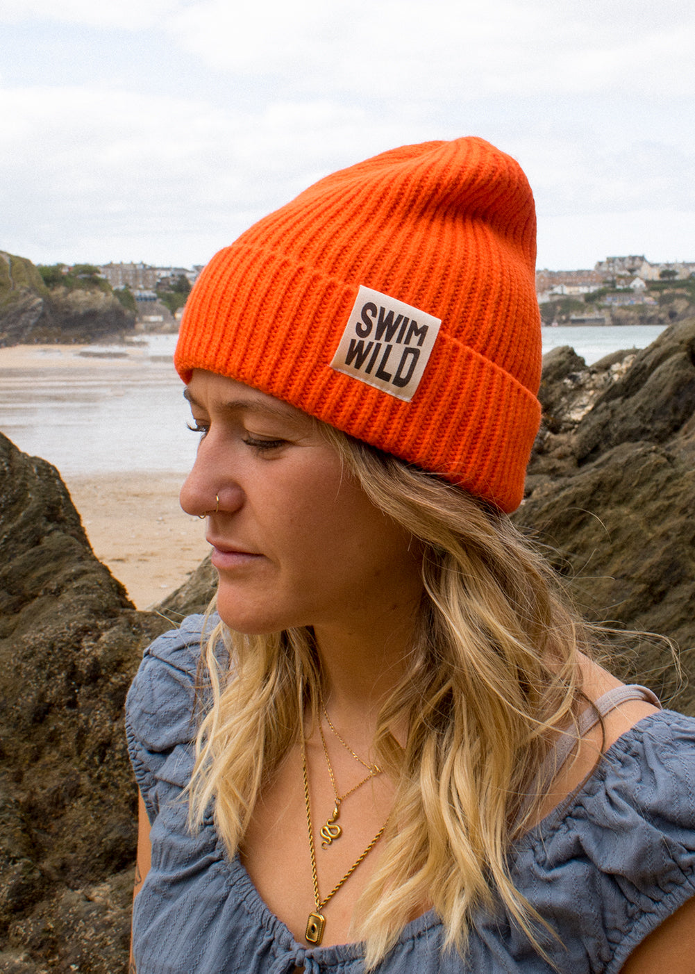 Swim Wild Orange Beanie