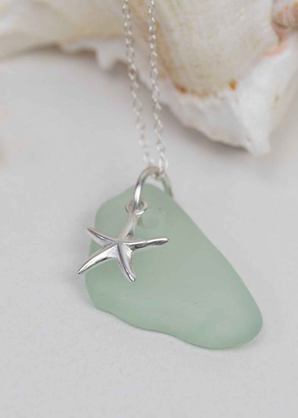 Marazion Sea Glass & Sea Star Necklace