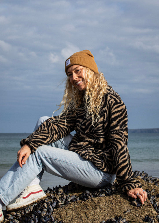 Adele Outdoor Full Zip Fleece in Bamboo Beige