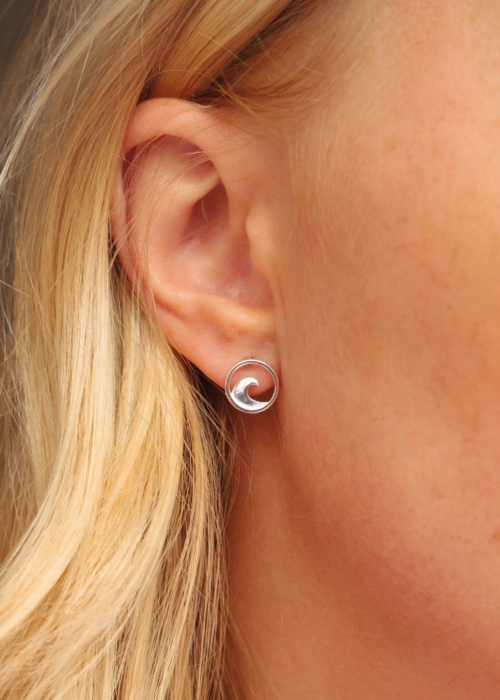 Circle Wave Stud Earrings by Yemaya