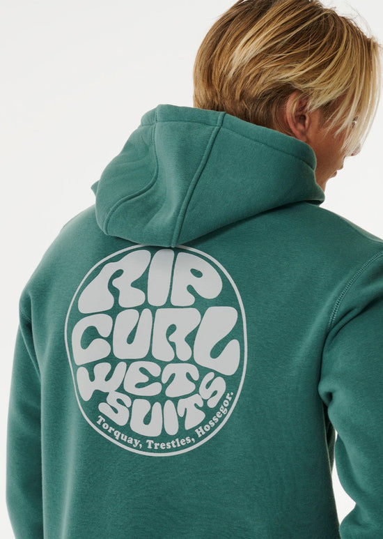 Rip Curl Wetsuit Icon Hooded Sweatshirt in Washed Green