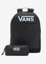 Vans Skool Backpack in Black Check (+ pouch)