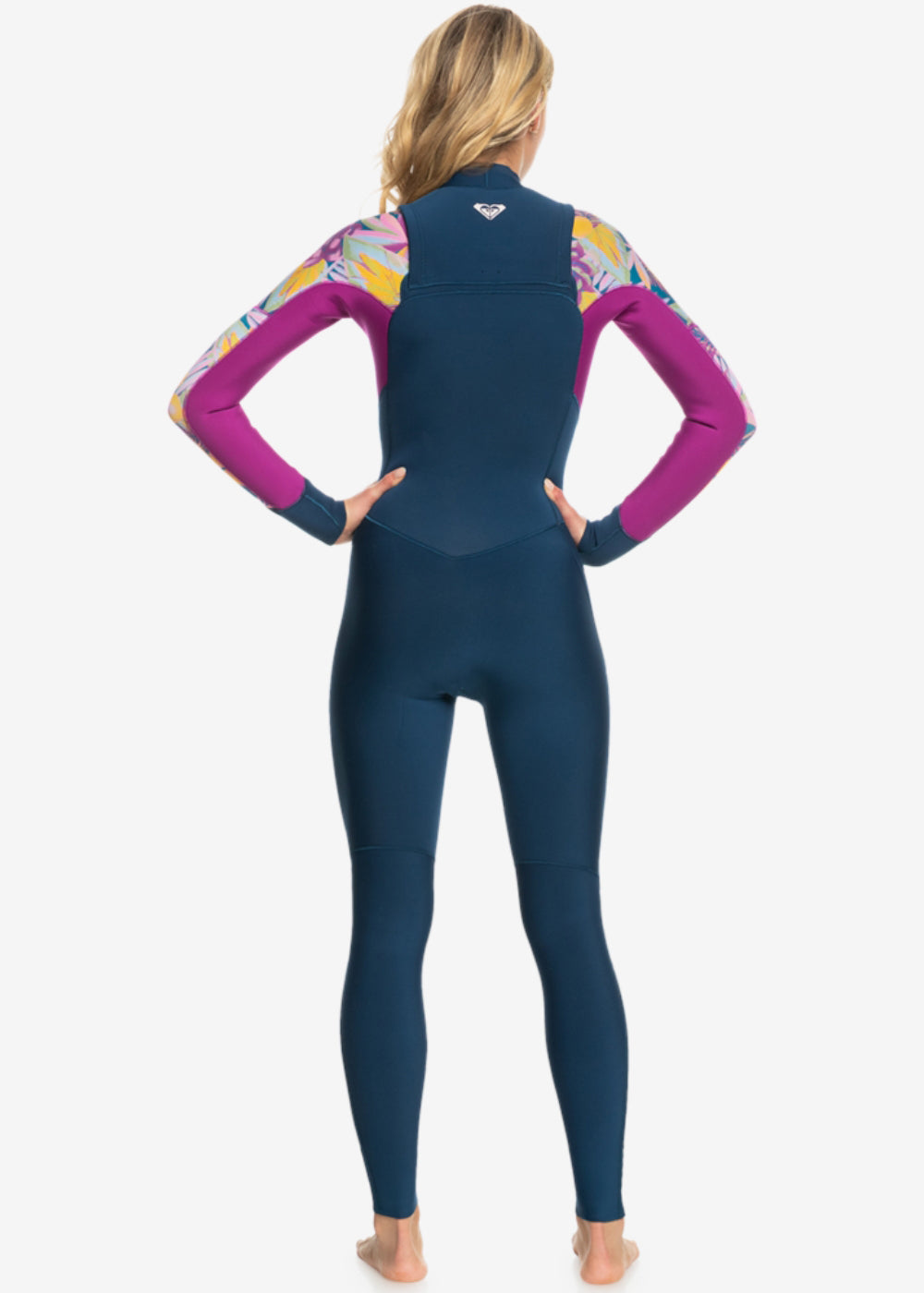 5/4/3mm Swell Series Chest Zip Wetsuit in Anthracite & Hot Tropics by Roxy