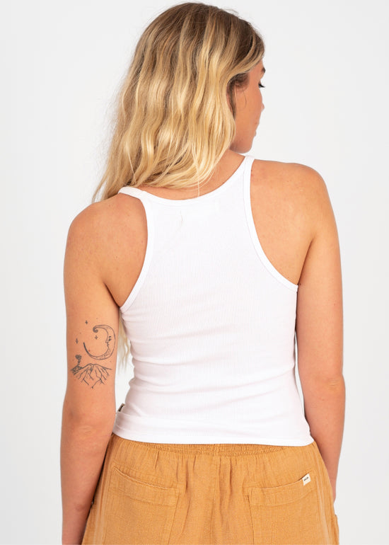 Endless Summer Ribbed Tank in White by Rip Curl