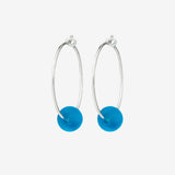 Marine Blue Sea Glass Hoop Earrings by One & Eight