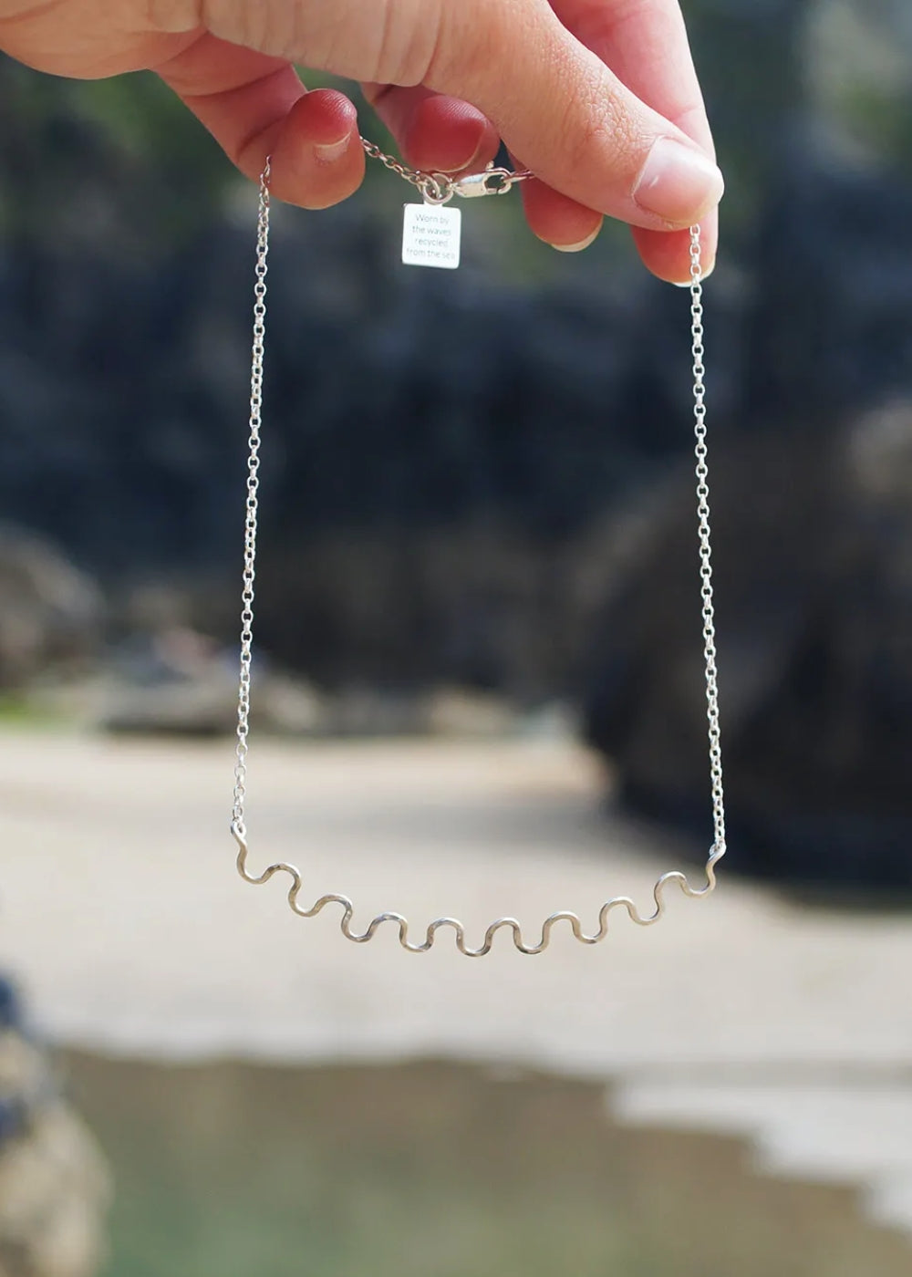 Ripple Wave Sterling Silver Necklace