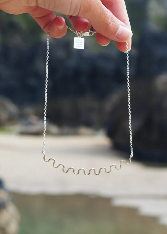 Load image into Gallery viewer, Ripple Wave Sterling Silver Necklace
