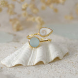 Ocean Treasure Gold Adjustable Ring by Shimmy Bracelets