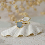 Ocean Treasure Gold Adjustable Ring by Shimmy Bracelets