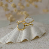 Ocean Treasure Gold Adjustable Ring by Shimmy Bracelets