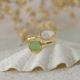 Ocean Treasure Gold Adjustable Ring by Shimmy Bracelets
