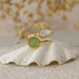 Ocean Treasure Gold Adjustable Ring by Shimmy Bracelets