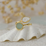 Ocean Treasure Gold Adjustable Ring by Shimmy Bracelets