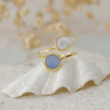 Ocean Treasure Gold Adjustable Ring by Shimmy Bracelets