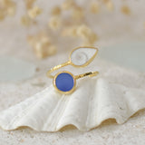 Ocean Treasure Gold Adjustable Ring by Shimmy Bracelets