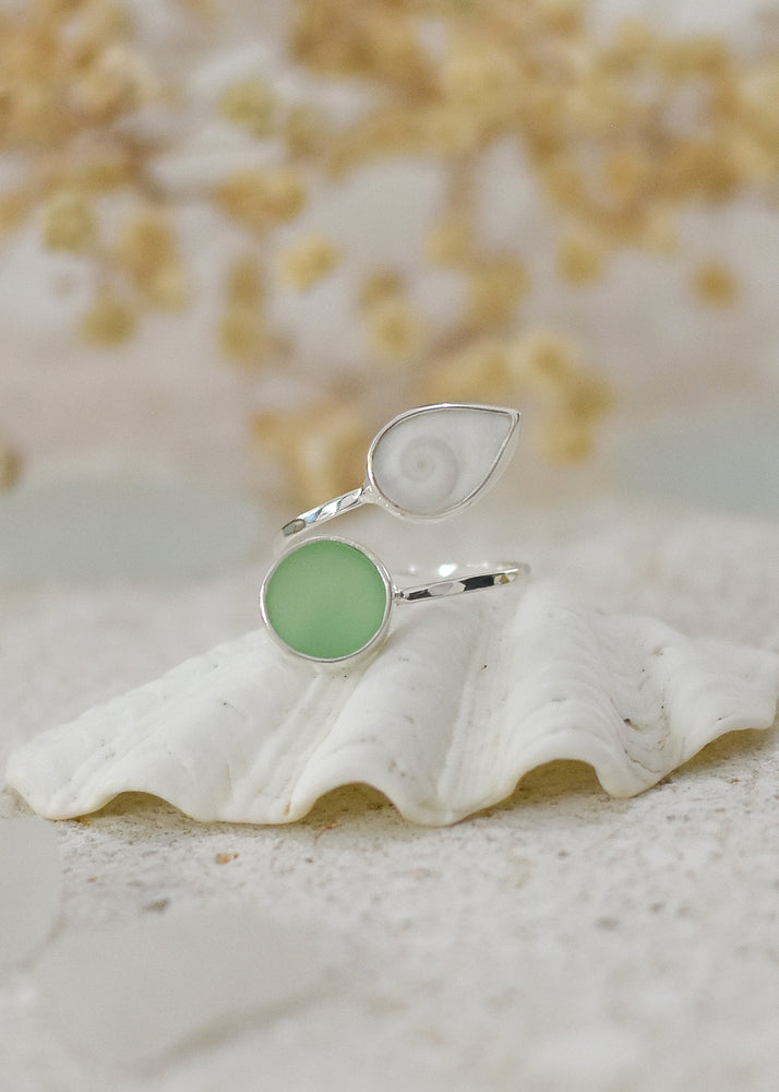 Ocean Treasure Silver Adjustable Ring by Shimmy Bracelets