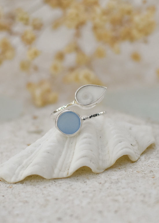 Load image into Gallery viewer, Ocean Treasure Silver Adjustable Ring by Shimmy Bracelets

