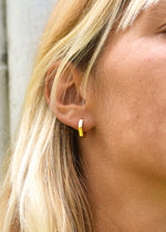 14mm Hexagon Gold Hoop Huggies Waterproof Surf Earrings