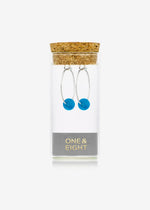 Marine Blue Sea Glass Hoop Earrings by One & Eight