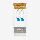 Marine Blue Sea Glass Hoop Earrings by One & Eight