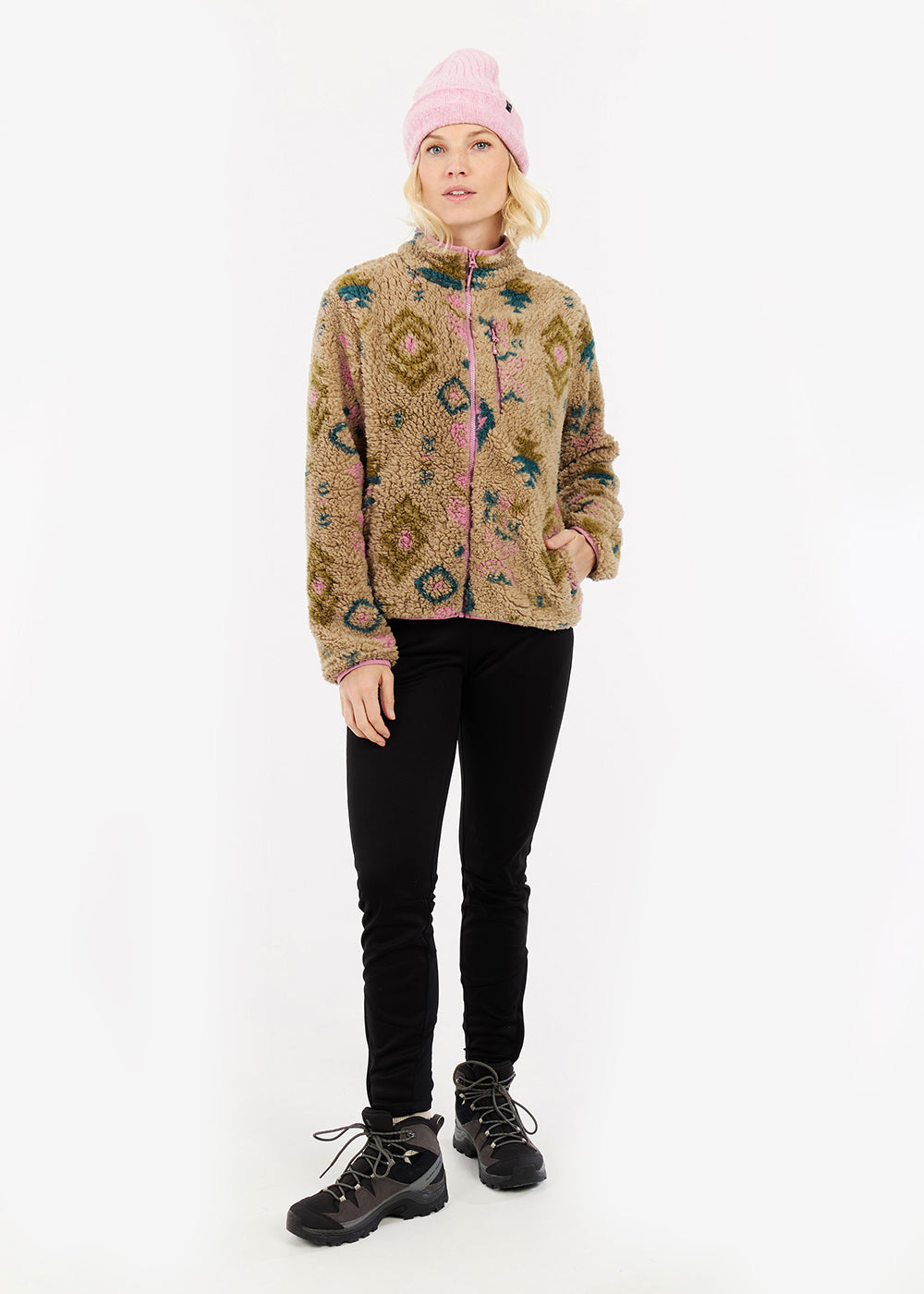 Adele Outdoor Full Zip Fleece in Vintage Pink