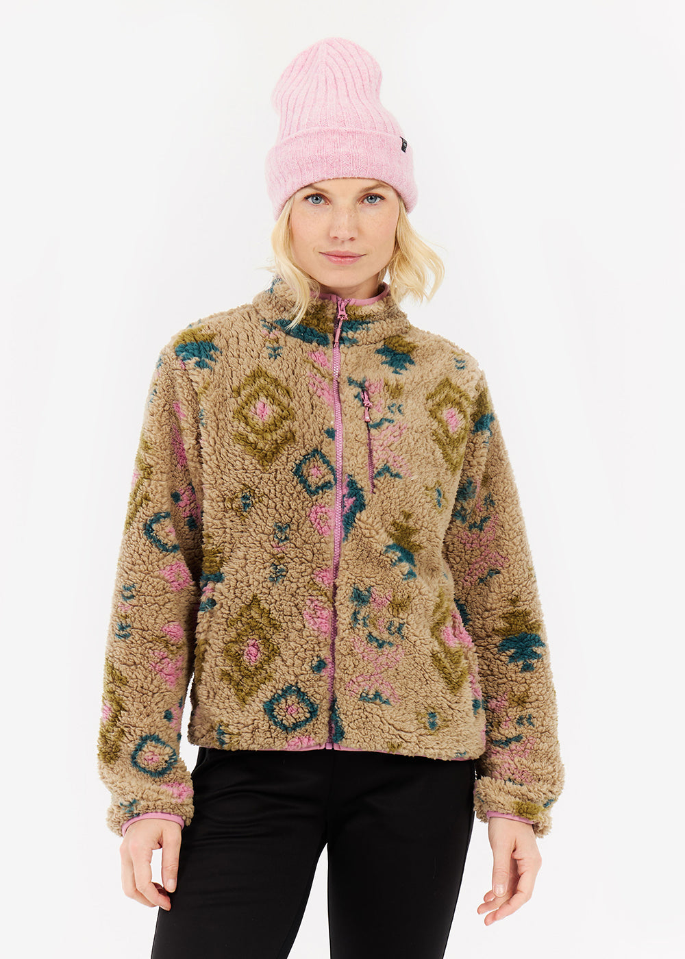 Adele Outdoor Full Zip Fleece in Vintage Pink