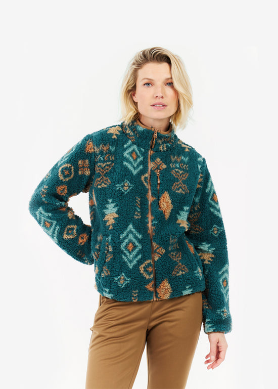 Adele Outdoor Full Zip Fleece in Rainstorm Blue