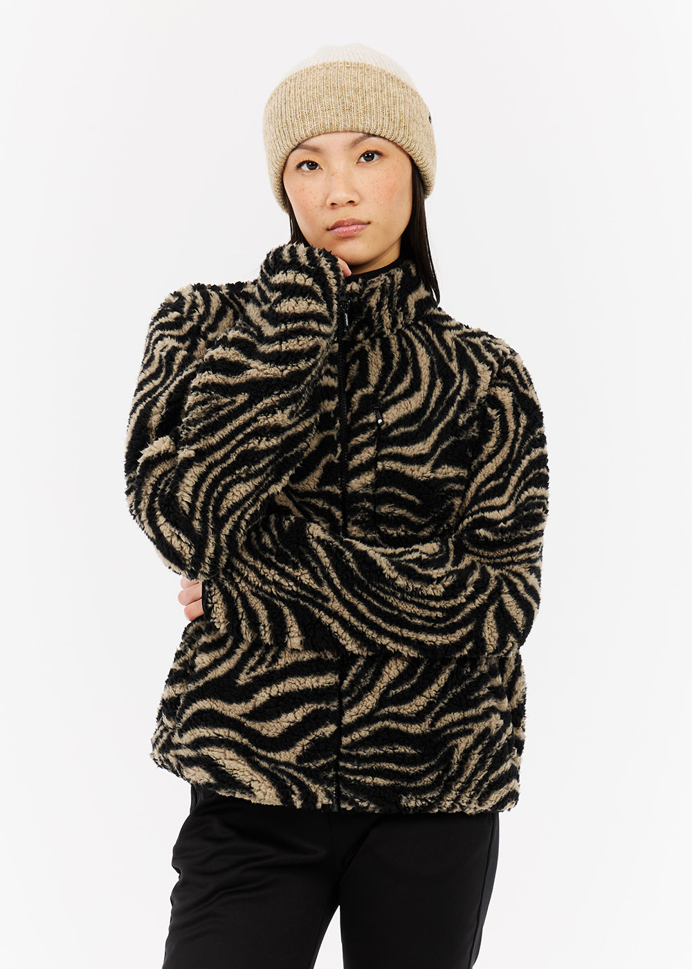 Adele Outdoor Full Zip Fleece in Bamboo Beige